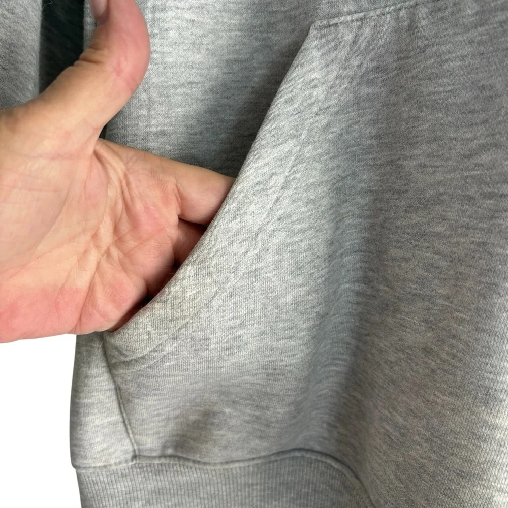 ADIDAS Boy’s Classic Gray Hoodie with Blue Stripes Size M — from 2005